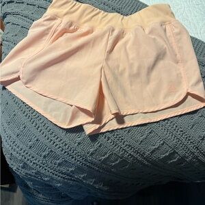 Reebok Cream Athletic Shorts Lightweight Elastic Waist